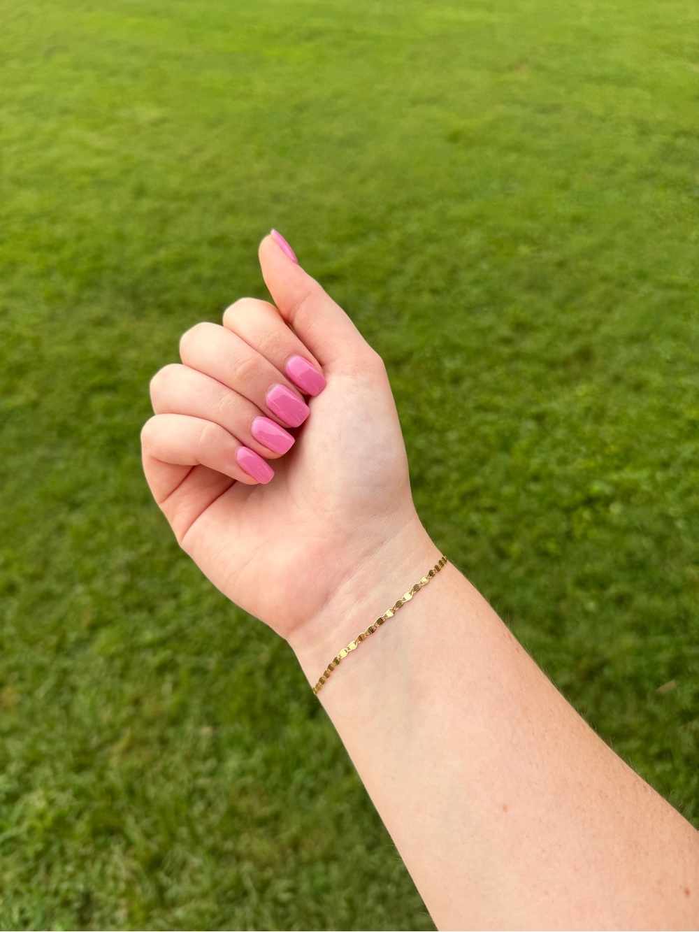 14k Gold Dainty Mariner Chain Style Bracelet w/ Lobster Clasp Closure